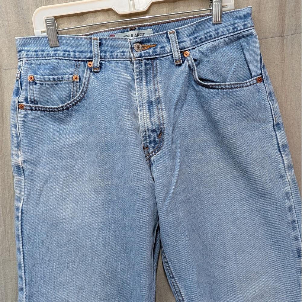 Levis 505 Regular Fit Jeans Light Wash Straight Leg Denim Mens 34x34